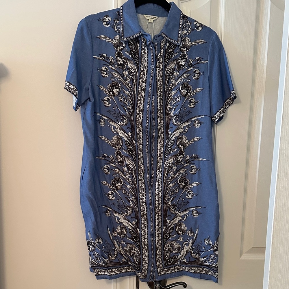 Max Studio Blue and Black Mini Dress